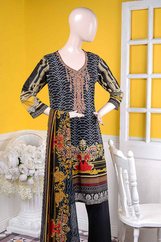 (LE-4B) Burning Style | Un-stitched Embroidered Lawn