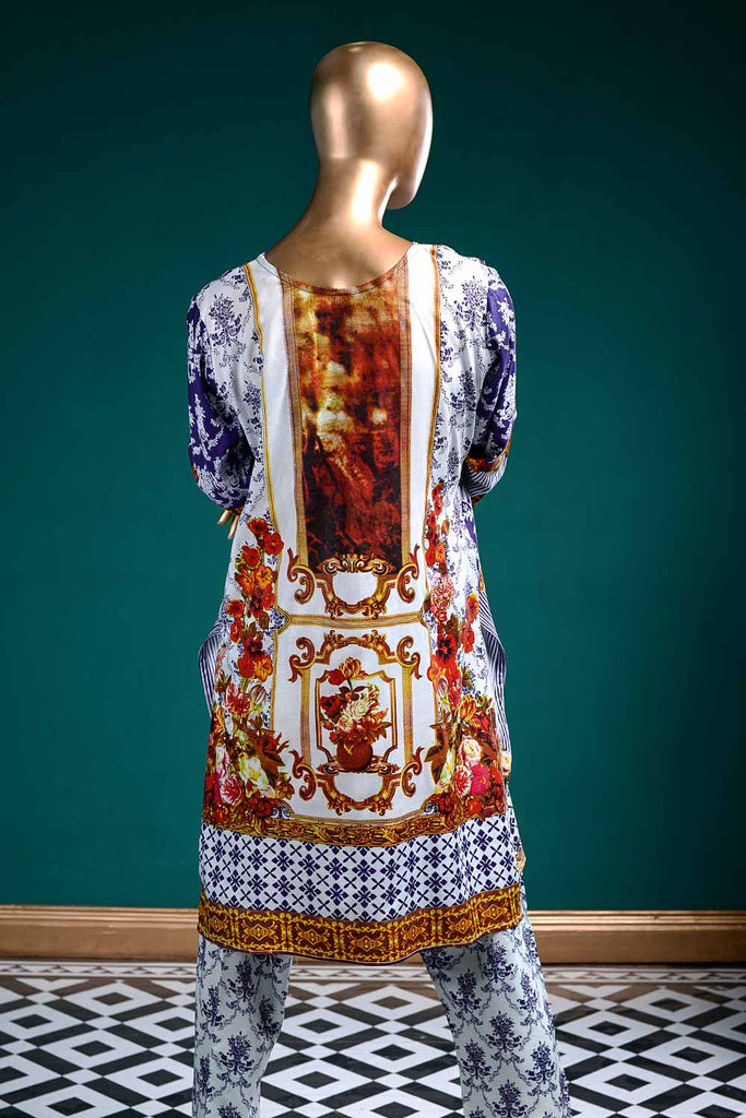 LL-1B - Frosty Affair  |  Unstitched Printed & Embroidered Linen Dress