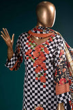 LL-4A - Chequered Mix  |  Unstitched Printed & Embroidered Linen Dress