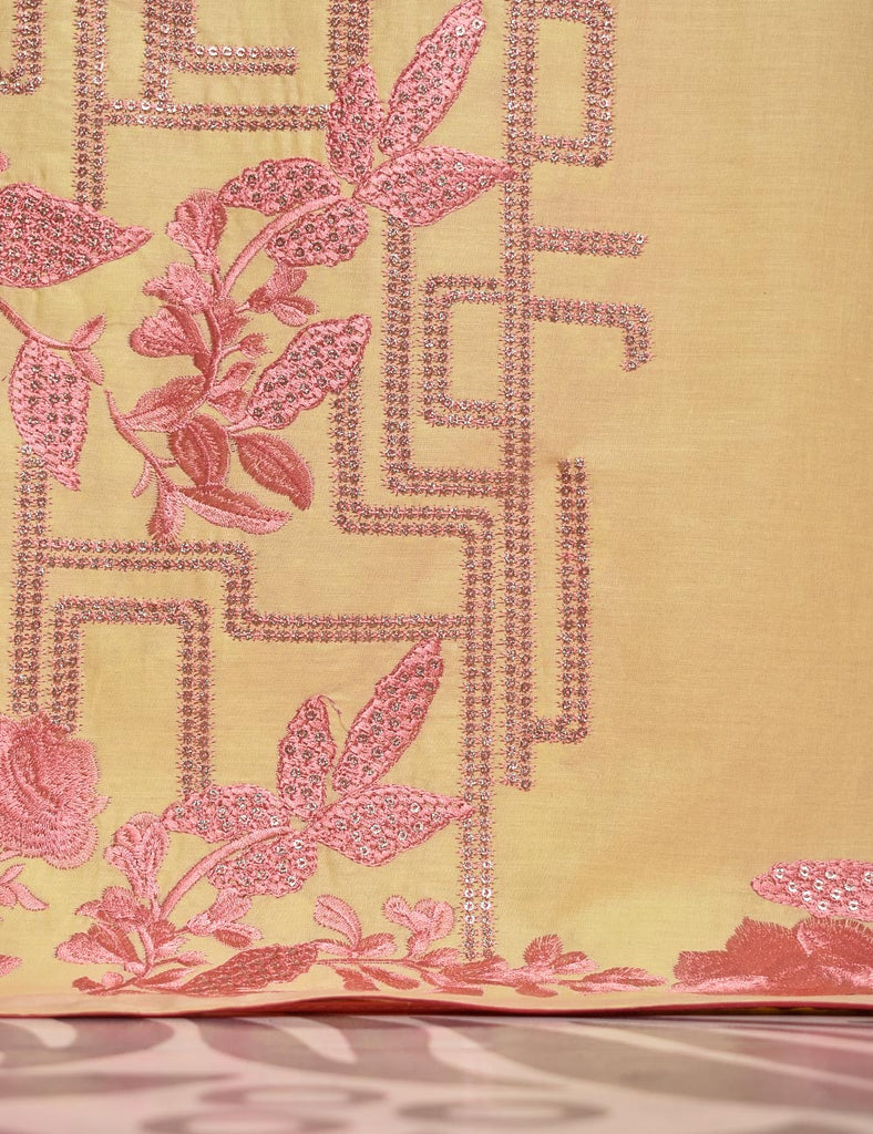 Cotton Embroidered Stitched Kurti - Limbo (TS-019B-LightYellow)