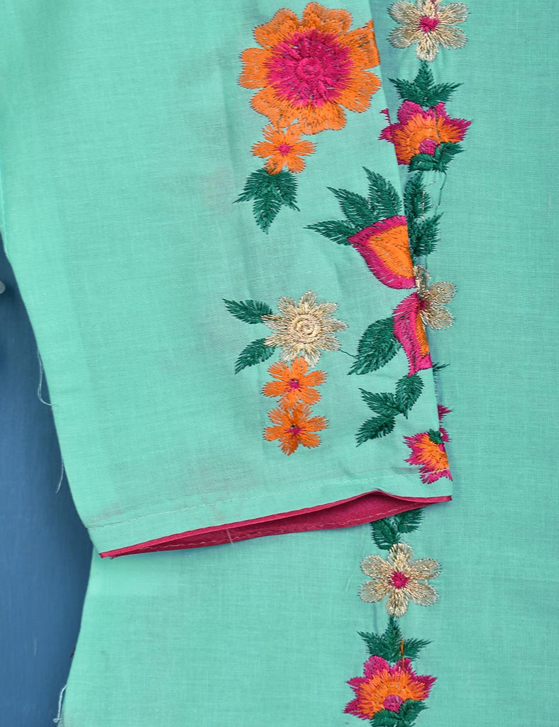 Cotton Embroidered Stitched Kurti - Lively Spirit (TS-052A-SeaGreen)