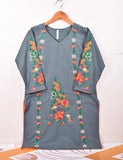 Cotton Embroidered Stitched Kurti - Lively Spirit (TS-052B-GreyishBlue)