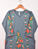 Cotton Embroidered Stitched Kurti - Lively Spirit (TS-052B-GreyishBlue)
