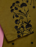 Cotton Embroidered Stitched Kurti - Luminous Galaxy (TS-017D-Moss)