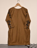 Tehwaar Winter Linen Embroidered Stitched Kurti - Mahogany (TW-06A-Brown)