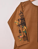 Cotton Embroidered Stitched Kurti - Majestic Cage (TS-021B-Brown)
