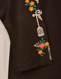 Cotton Embroidered Stitched Kurti - Majestic-Cage-(TS-021F-DarkBrown)