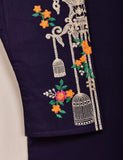 Cotton Embroidered Stitched Kurti - Majestic-Cage-(TS-021I-Dark-Purple)