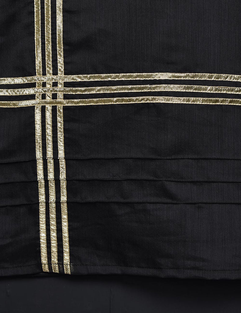 Paper Cotton Stitched Kurti - Margarite (T20-038-Black)