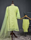 3 Pc Stitched Paper Cotton Suit with Net Embroidered Dupatta and Cotton Mirror Bottom Trouser - Mirror Glow (RTW-11-Lemon)