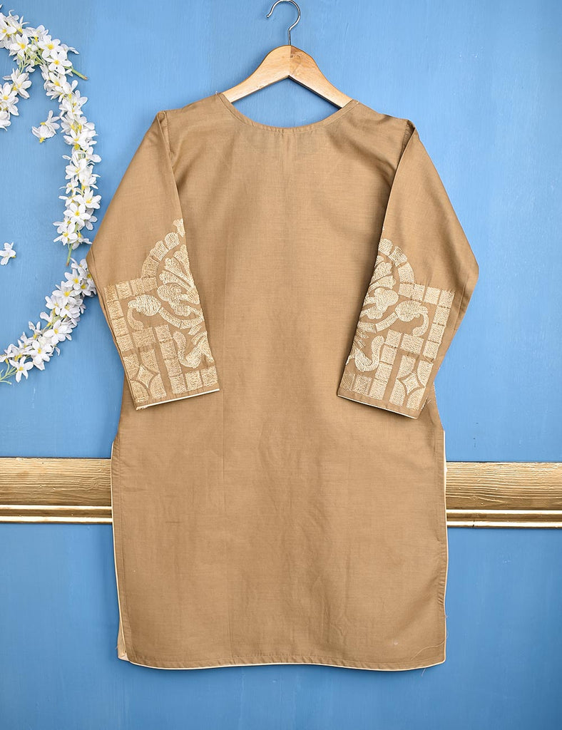 Cotton Embroidered Stitched Kurti - Nemesis (T20-057C-Brown)