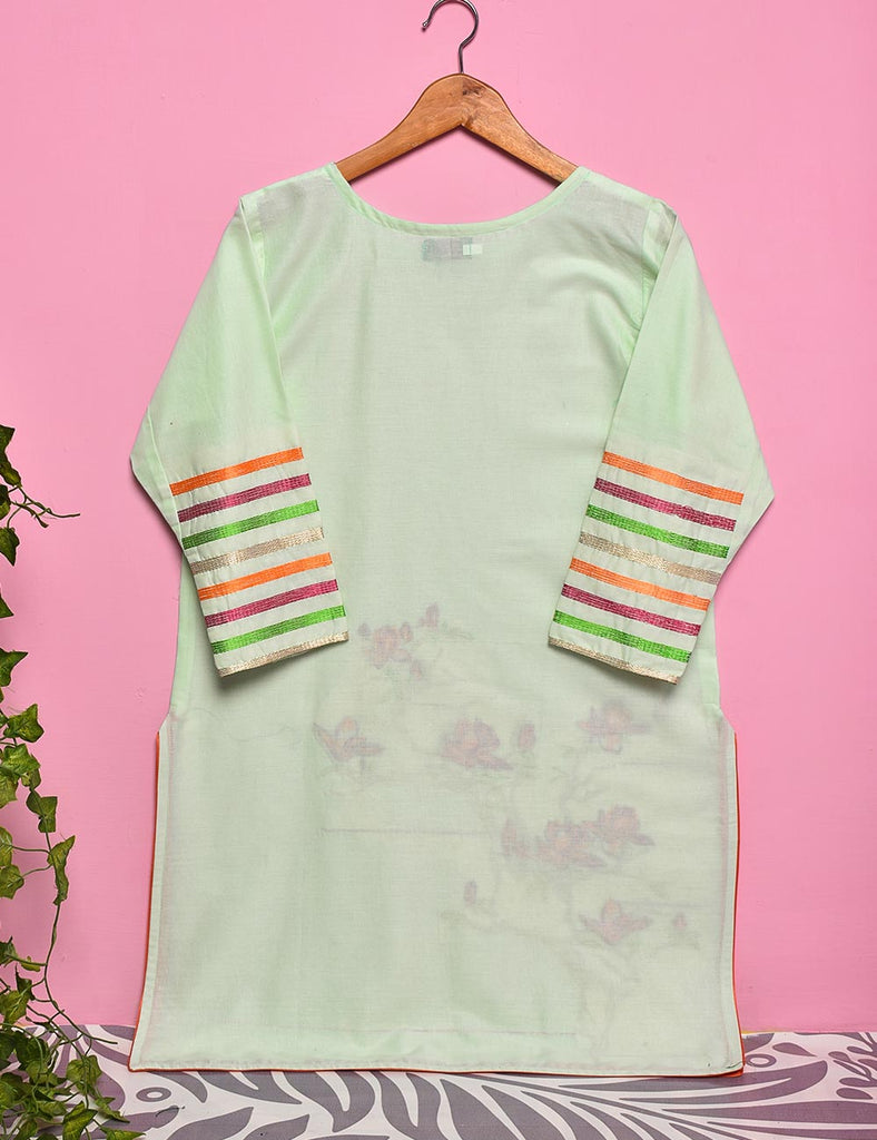 Cotton Embroidered Stitched Kurti - Neon Aurora (TS-018B-LightGreen)