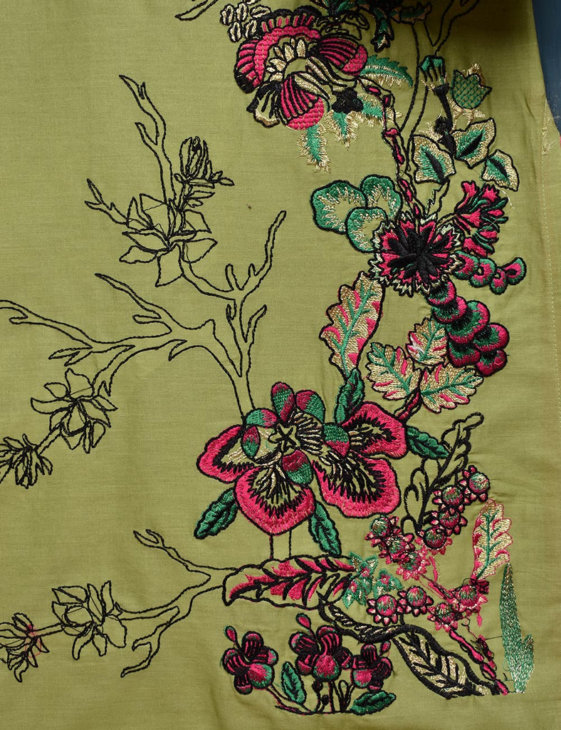 Cotton Embroidered Kurti - Nordic (T20-031-Green)