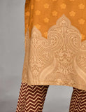 3 Pc Unstitched Linen Printed & Embroidered Dress with Printed Wool Shawl Dupatta - Oceanfront (KL-06B)