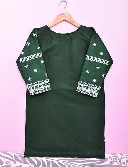 Cotton Embroidered Stitched Kurti - Orthodox (TS-041B-Green)