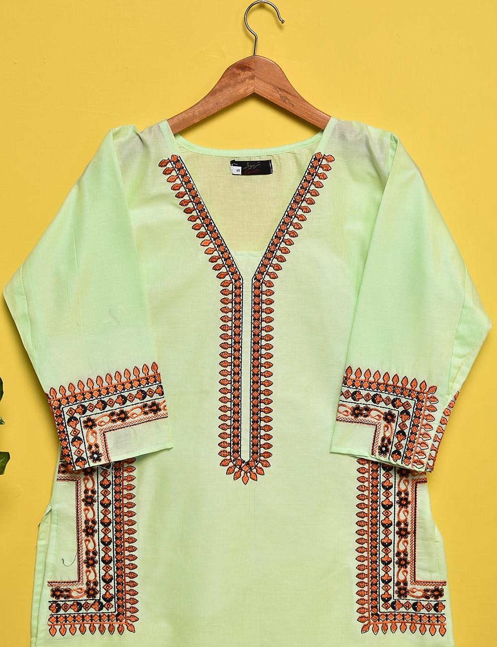 Cotton Embroidered Stitched Kurti - Outlandish (TS-011B-LightGreen)