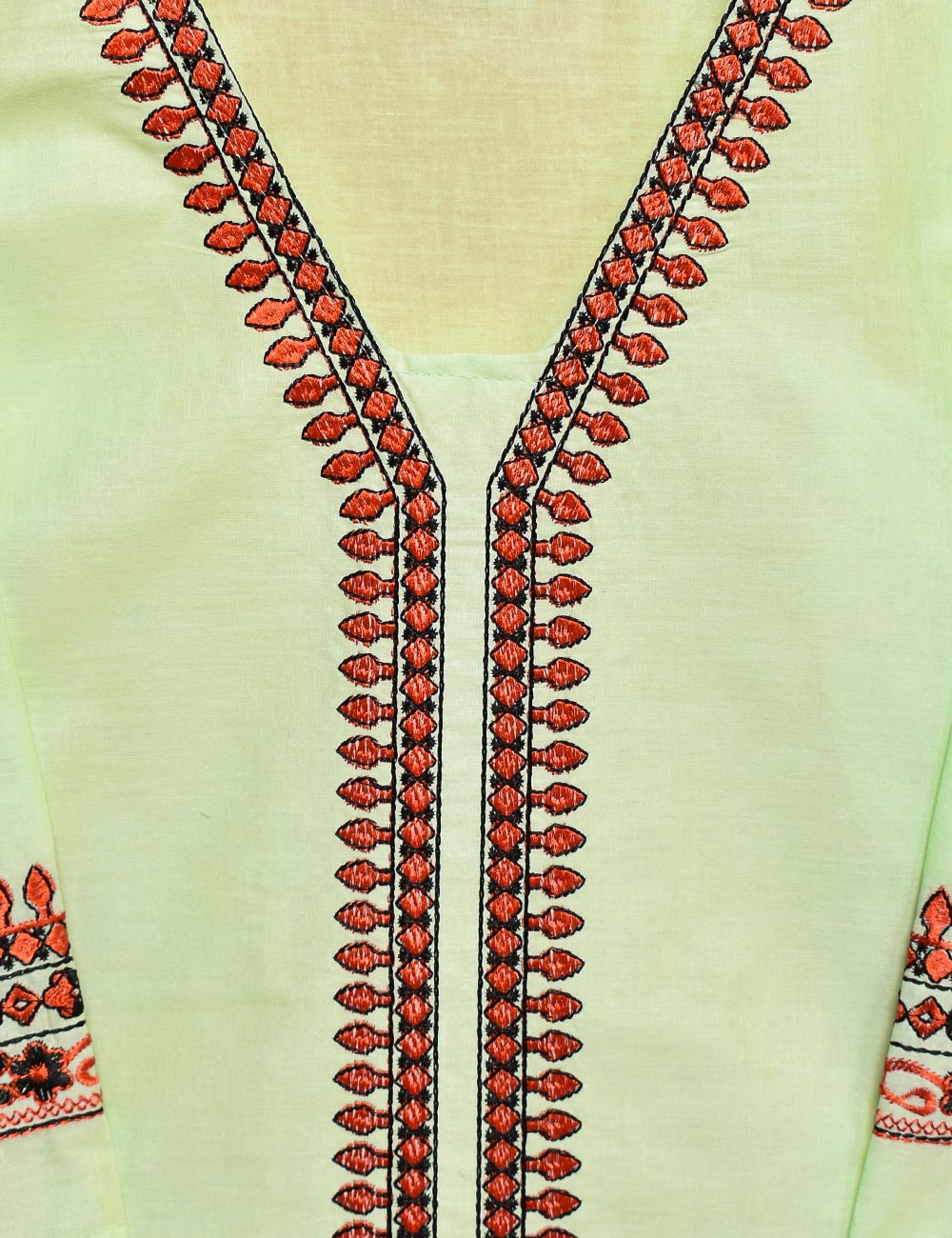 Cotton Embroidered Stitched Kurti - Outlandish (TS-011B-LightGreen)