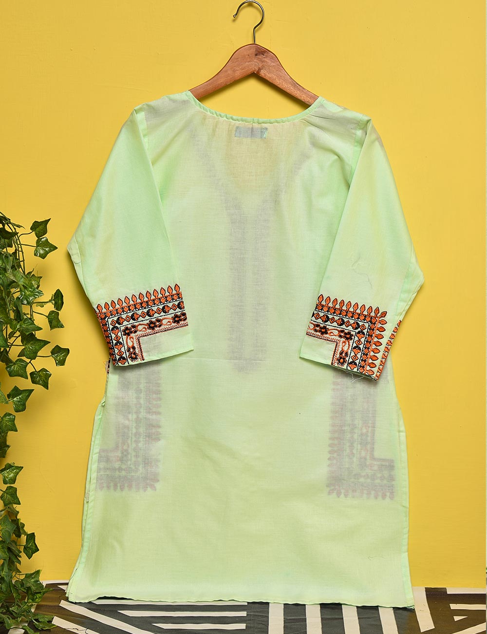 Cotton Embroidered Stitched Kurti - Outlandish (TS-011B-LightGreen)