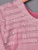 Paper Cotton Stitched Kurti - Pearl Stone (T20-055A-Pink)