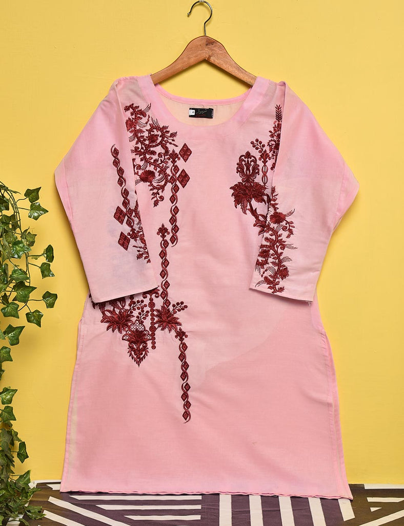 Cotton Embroidered Stitched Kurti - Phoenix (TS-013A-Pink)