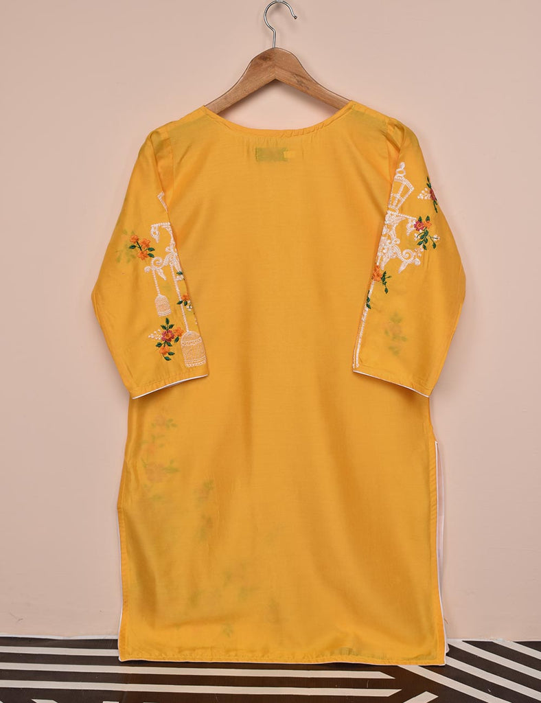 Tehwaar Winter Linen Embroidered Stitched Kurti - Phoenix (TW-07B-Yellow)