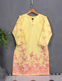 Cotton Embroidered Kurti - Poetic Essence (T20-012-Yellow)