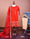 Cotton Embroidered With Net Embroidered Dupatta &amp; Banarsi Silk Trouser - Spirited Away (RTW-14-Red)