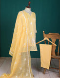 RTW-22-Yellow - Orphalese - 3 Pc Embroidered Paper Cotton