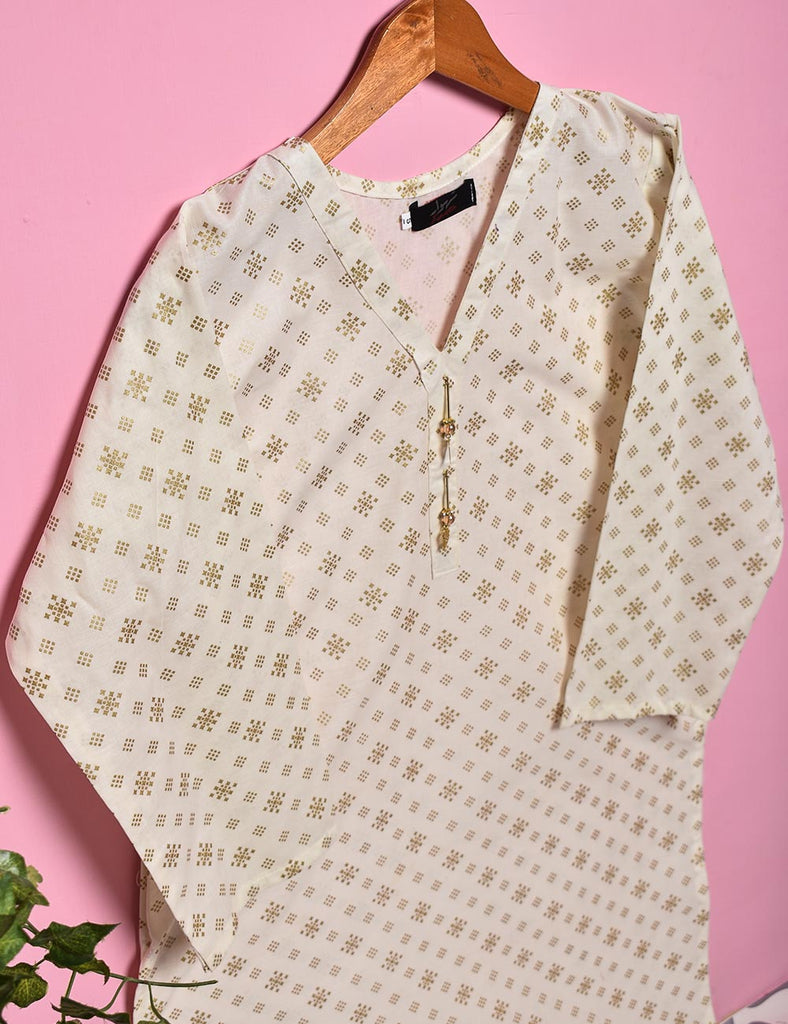 Cotton Printed Stitched Kurti - Rejuve (TS-020B-Cream)