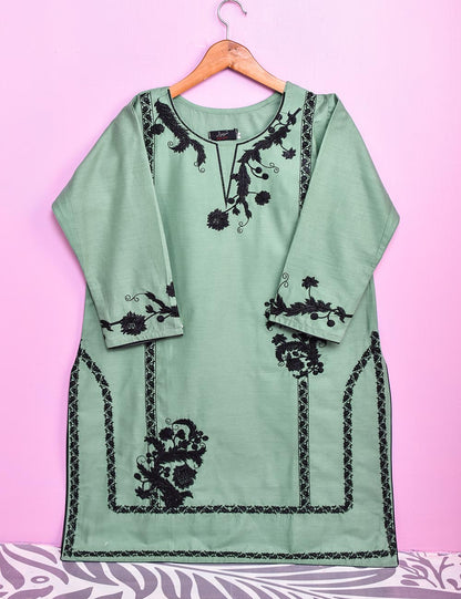 Cotton Embroidered Stitched Kurti - Relic (TS-040B-LightGreen)