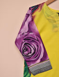 Lawn Digital Printed Stitched Kurti - Roseate Love (T20-051C-MultiYellow)