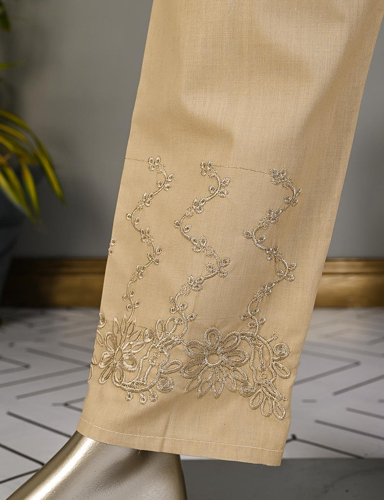 Super Quality Polyester Cotton Embroidered Stitched Trouser - (STC-01A-Skin)