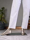 Super Quality Polyester Cotton Embroidered Stitched Trouser - (STC-02D-White)