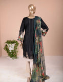3 Pc Unstitched Lawn Embroidered Dress with Chiffon Dupatta - Summer Love (EC-6A)