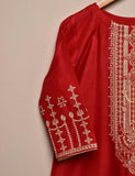Tehwaar Winter Linen Embroidered Stitched Kurti - Scarlet Letter (TW-04A-Red)