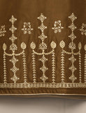 Tehwaar Winter Linen Embroidered Stitched Kurti - Scarlet Letter (TW-04B-Brown)