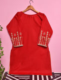 Cotton Embroidered Stitched Kurti - Scarlet Love (TS-014A-Red)