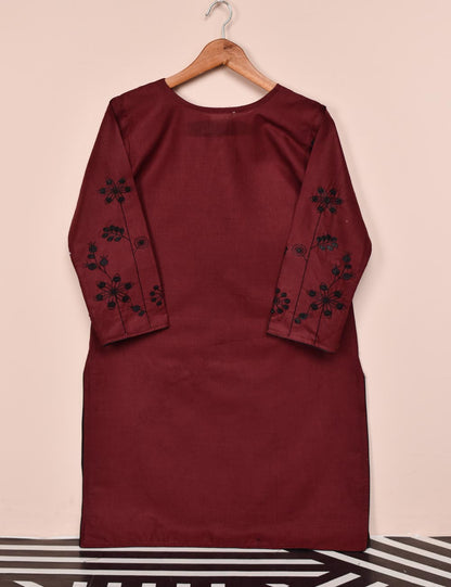 Cotton Embroidered Stitched Kurti - Seedhead (T20-058A-Maroon)