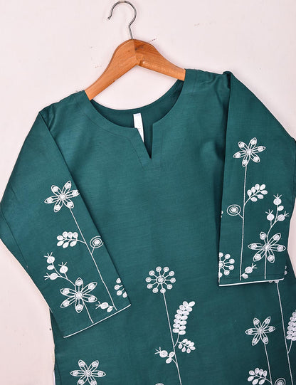 Cotton Embroidered Stitched Kurti - Seedhead (T20-058C-Turquoise)