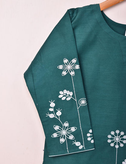 Cotton Embroidered Stitched Kurti - Seedhead (T20-058C-Turquoise)