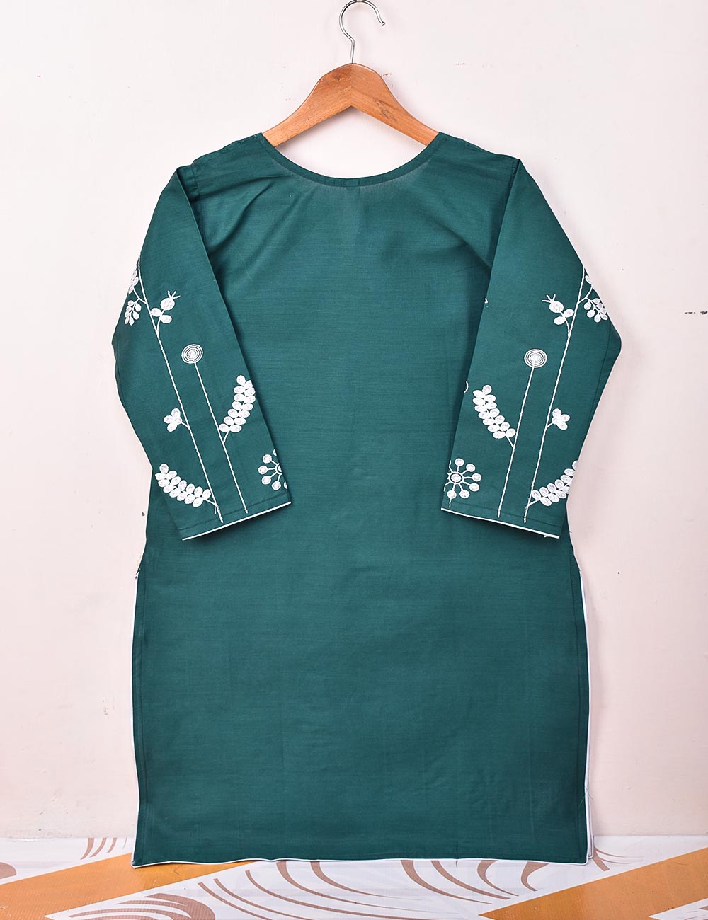 Cotton Embroidered Stitched Kurti - Seedhead (T20-058C-Turquoise)