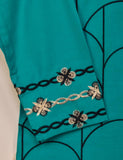 Cotton Embroidered Stitched Kurti - Semisonic-(T20-030C-Turquoise)