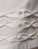 Ready To Wear Cotton Trouser With Stylish Pearls - Snowy Mood (CT-7-White)