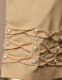 Ready To Wear Cotton Trouser With Stylish Pearls - Snowy Mood (CT-9-Skin)
