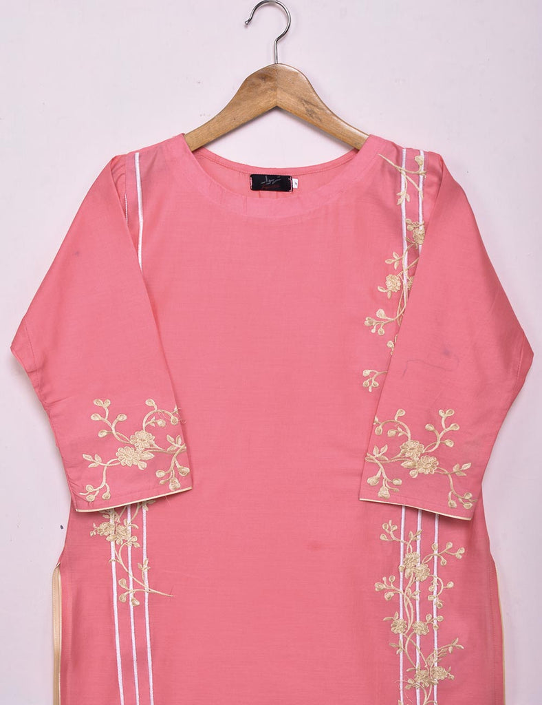 Cotton Embroidered Stitched Kurti - Splish Splash (TS-037A-Pink)
