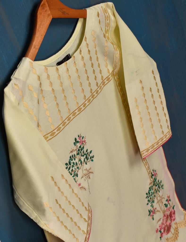 Cotton Embroidered Kurti - Springfield (T20-023-Cream)