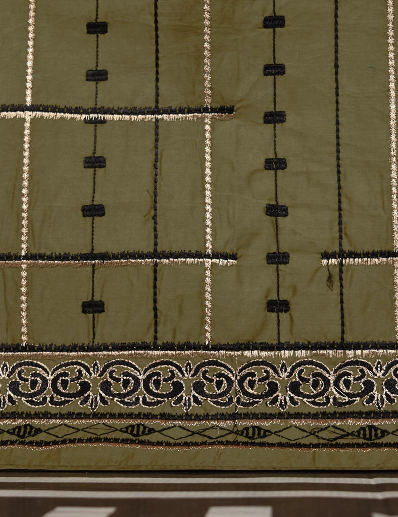 Cotton Embroidered Stitched Kurti - Stria (T20-047A-Moss)