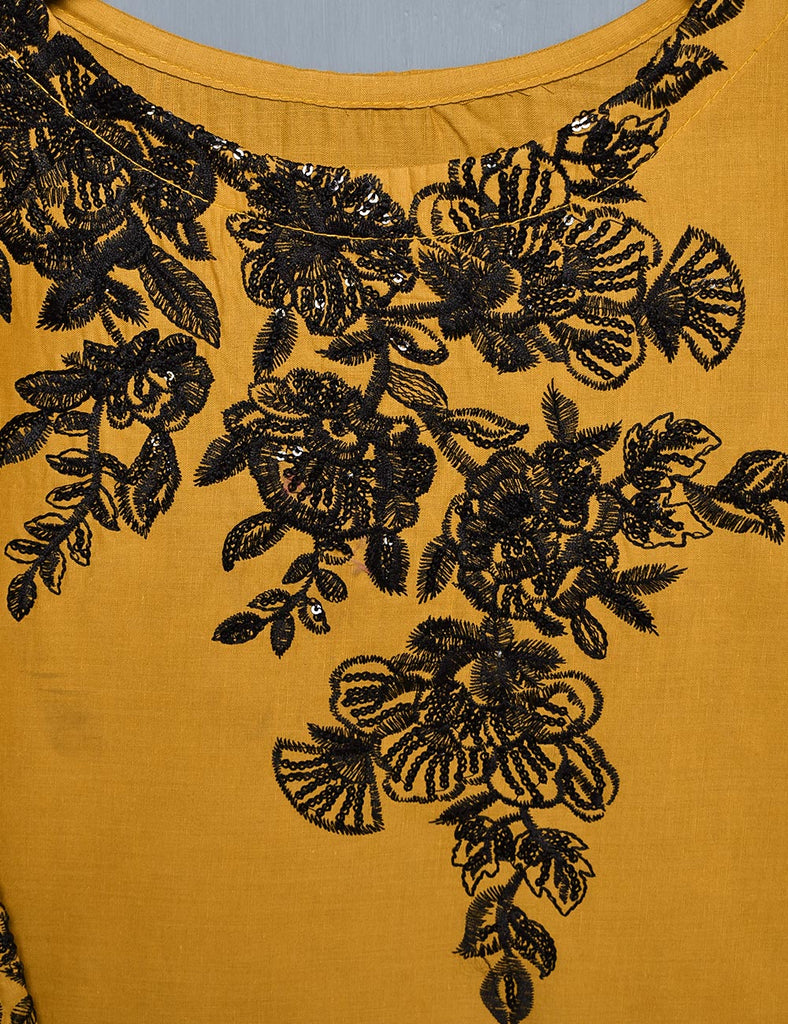 Cotton Embroidered Stitched Kurti - Sunbeam Glory (TS-029A-Mustard)