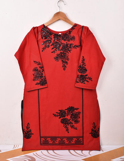 Cotton Embroidered Stitched Kurti - Sunbeam Glory (TS-029C-Red)