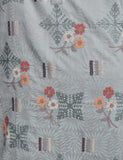 3 Pc Printed and Embroidered Cotton Dress with Embroidered Chiffon Dupatta - Sunflower (CE-1A-LightGray)